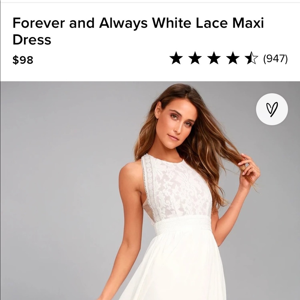LuLus Forever and Always White Lace Maxi Dress